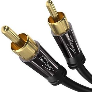 KabelDirekt - Cinch subwoofer kabel - 10 m - (coax kabel geschikt voor versterkers, stereo-installaties, HiFi-systemen & andere toestellen met cinch aansluitpunt, 1 cinch naar 1 cinch)