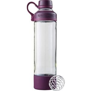 BlenderBottle Mantra glazen shakerfles voor eiwitmixen, 20 oz, pruim