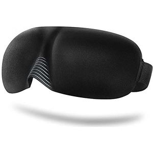 KAEHA SUN-41-09 3D-slaapmasker voor heren, 100% blok, comfort en gering gewicht voor reizen, laag, dutjes, zwart