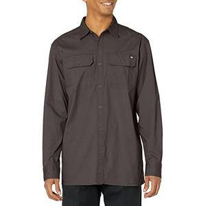Dickies Men's Flex Ripstop Long Sleeve Shirt, Slate, L