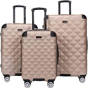 Kenneth Cole REACTION Diamond Tower Bagage-collectie lichtgewicht hardside uitbreidbare 8-wiel spinner reiskoffer, Rose Champagne, 2-Piece Set (20"" & 28""), Kenneth Cole Reaction Diamond Tower Bagage