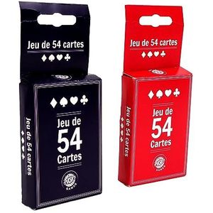 MGM GAMES - Kaartspel van 54 kaarten - Willekeurige kleur - 144633LINA - Kaartspel - Karton - 2 tot 6 spelers - Speelkaarten - Gezelschapsspellen - Reisspellen - Belote - Poker - Rummy - 8,5 x 5,5 cm