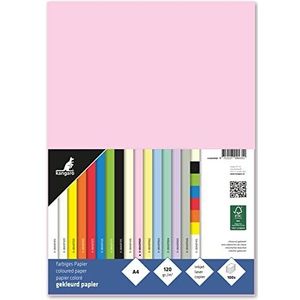 Kangaro Gekleurd papier pastelroze, DIN A4-120 g/m², FSC mix, 100 stuks, briefpapier, knutselpapier, doe-het-zelf