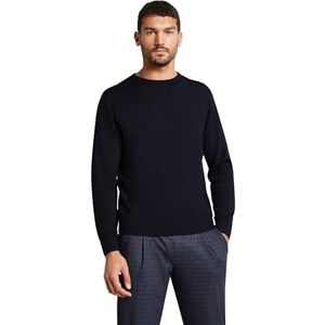 Gebreide Trui - Marine - Merinowol - Lange Mouwen - Regular Fit