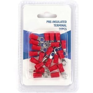 Voorgeïsoleerde rode SV2-6-stekker, perfect voor veilige elektrische verbindingen. Wordt geleverd in een verpakking van 20 stuks, ideaal voor duurzame en efficiënte installaties in elektrische