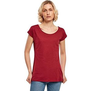 Build your Brand Dames Wide Neck T-shirt, modieus T-shirt voor vrouwen van katoen verkrijgbaar in vele kleuren, maten XS-5XL, bordeaux, XS