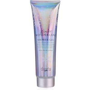 Accentra Douchegel WINTER WONDERLAND Verzorging Douche in een winterse tube, geur: Witte thee & kokosnoot, damescadeau Kerstmis in blauw, wit, zilver metallic shimmer