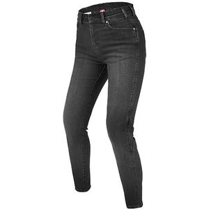 REBELHORN Classic III Lady Motorjeans dames | aramidevezel voering | SAS-TEC knie- en heupbeschermers | Skinny Fit, zwart, gewassen, 30W x 30L