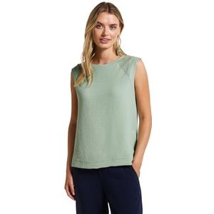 STREET ONE - Shirttop - Soft jade green - Mouwloos - Met Mesh Details