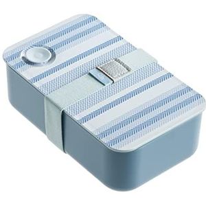 #Sartorialist van Q.b. by Mopita, lunchbox, met afneembare binnenverdeler, verwarmbaar, van magnetron, 6,4 x 19 x 11,5 cm, witte en blauwe strepen
