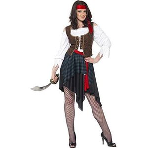Smiffys Piraten Dame Kostuum, Meerkleurig, L - US Size 14-17
