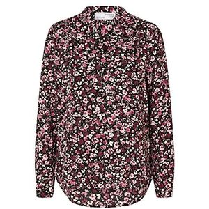 SELECTED FEMME Dames Slfmivi Ls AOP Top B Noos blouse, Zwart/Aop: roze, 40