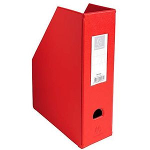 Exacompta 90165E tijdschriftencassette (van stevig pvc met opgeplakte etikettenhouder en greepgat, rug 100 mm) 1 stuk, rood