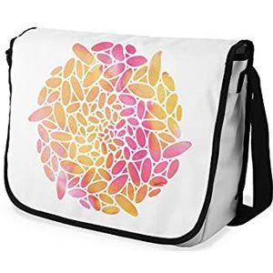 Bonamaison Digitaal bedrukte Messenger schooltas met zwarte riem voor studenten, crossbody tas, koerierstas, schoudertas voor kinderen, meisjes, jongens, maat: 29x36 cm