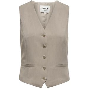 ONLY ONLIRIS-Hattie Waistcoat TLR, taupe grijs/detail: melange, 38