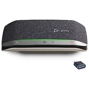 Poly Sync 20+ Draagbare Bluetooth-conferentieluidspreker (Plantronics) – ruis-/echo-onderdrukking – USB-C Bluetooth-adapter – compatibel met Teams, Zoom, PC, Mac, mobiele telefoon