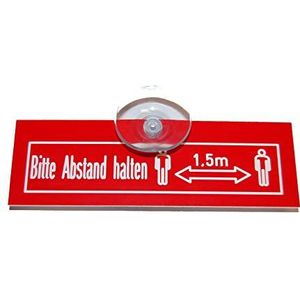 Jehn Informatiebord Bitte Abstand halten 1,50 m, rood/wit, 15 cm