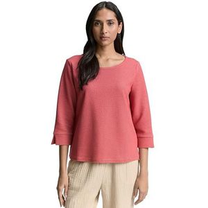 TOM TAILOR Sweatshirt voor dames, 37442 - rode structuur, M