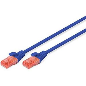 DIGITUS LAN kabel Cat 6 - 1m - RJ45 netwerkkabel - UTP niet afgeschermd - Compatibel met Cat-6A & Cat-5e - Blauw