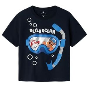 NAME IT Jongens Nmmmorish Paw Nreg Ss Top Cplg, navy blazer, 92