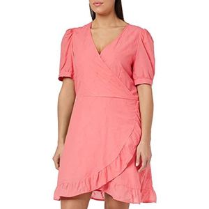 ONLY Onllisa SS WRAP Jurk WVN Jurk, Calypso Coral, S