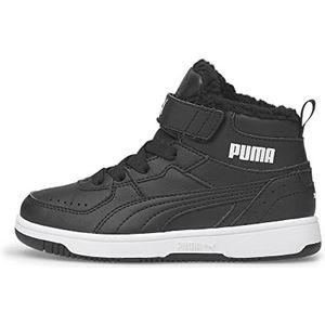 PUMA Rebound Joy Fur PS Sneaker, Black, 11 UK Child