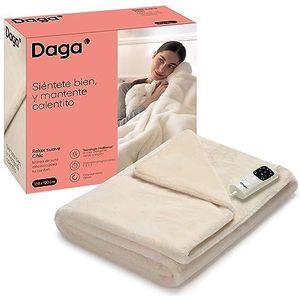 Daga Relax Soft Chic Elektrische bankdeken, Intellisense-verwarmingstechnologie, zachte stof, chique vachteffect en fluweel, 6 temperatuurniveaus, 160 x 120 cm