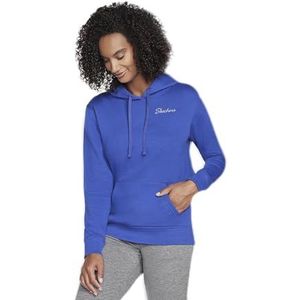 Skechers Dames Signature Pullover Hoodie Hooded Sweatshirt, Clematis Blauw, XS