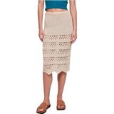 Urban Classics Dames 3/4 Crochet Knit Rok Vrouwen Lange Rok Zwart Basics, Streetwear, Softseagrass, 3XL