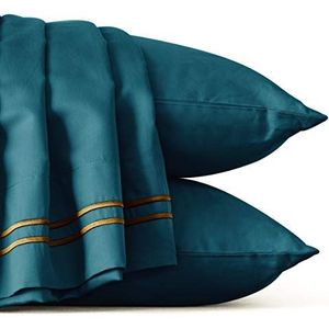subrtex Dekbedovertrek Sets Double Bed Quilt Cover Set, 1 Dekbedovertrek met 2 Kussenslopen (200x200cm, Donkergroen)