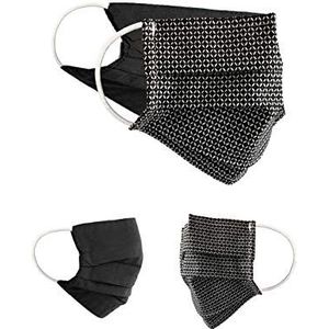 BaF Community-maskers Set van 2 stuks Unisex geïmproviseerd masker Omkeerbaar mondbeschermingsmasker Mond- en neusbescherming Omkeerbaar masker met motief katoen BCI Wasbaar