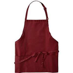 Uncommon Threads mens Adjustable 3 Pocket Restaurant Bib Apron, Burgundy, One Size US