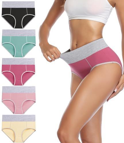 wirarpa - Damesondergoed - Katoen - Hoge Taille - Slips - 5 Stuks - L