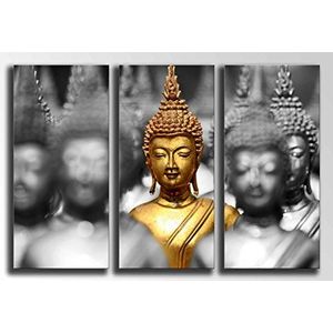 MULTI Wood Printings Art Print Box Framed Picture Wall Hanging - (Total Size: 97 x 62 cm), Buddha Buddha, Relaxation, Relaxation, Zen - Framed And Ready To Hang - ref. 26215