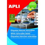 APLI 10198 - Afneembare witte etiketten 25,4 x 10,0 mm 25 vel