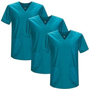 MISEMIYA - Verpakking met 3 stuks - sanitaire tas, uniseks, gezondheidsuniform, medische uniform, groen 3b 21, 3XL