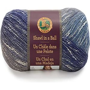 Lion Brand Yarn 828-205 sjaal in bol, eenheidsmaat, rustgevend blauw