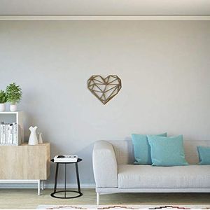 Homemania koper hart muur decoratie, koud gelamineerd staal, een maat
