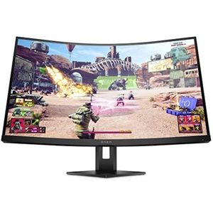 OMEN 27c gaming display (27 inch gebogen display, Quad HD, 240Hz, AMD FreeSync Premium, HDMI, DisplayPort, USB Hub 3.2 Gen 2, reactietijd 1ms, Blue Light Modus) zwart