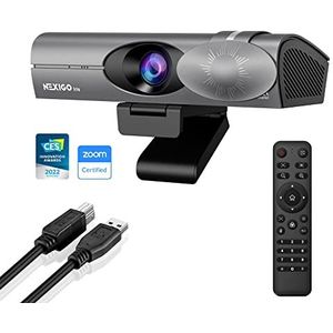 NexiGo Iris, 4K AI-webcam met 1/1,8"" sensor, ingebouwd flashgeheugen, HDR, PiP, DSLR-stijlbediening, automatisch framen/volgen met flexibele FOV, ruisonderdrukkende microfoons, voor zoom/teams/OBS en