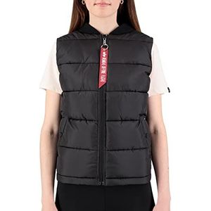ALPHA INDUSTRIES Dames Puffer Vest Wmn Vest, 03, zwart, XL