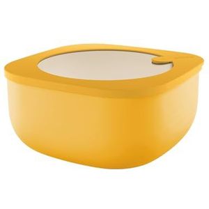 Guzzini - Kitchen Active Design, STORE&MORE BIO, Hermetisch lage bakje voor koelkast/diepvries/magnetron (L) - Mangogeel, 19,5 x 19,5 x h9,3 cm | 1900 cc - 170721236