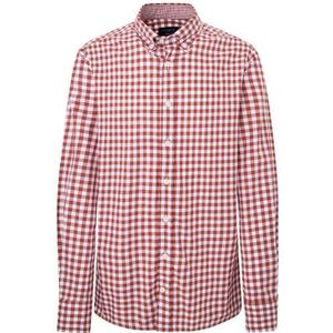 Hackett London Groot fijn Gingham overhemd voor heren, Rood (Rood/Wit), S