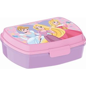 ALMACENESADAN Rechthoekige sandwichttoaster, meerkleurig, herbruikbaar, BPA-vrij, binnenafmetingen 16,5 x 11,5 x 5,5 cm (Disney Princess)