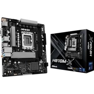 Asrock - H810M-X - Moederbord - Micro ATX - Zwart - Ondersteuning voor DDR5