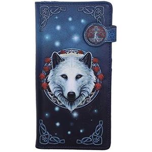 Nemesis Now Lisa Parker Guardian van de herfst witte herfst wolf reliëf portemonnee, blauw, 18,5cm