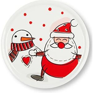 Excelsa Snowman Panetone-bord, diameter: 31 cm, porselein, 6 stuks