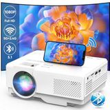Draagbare mini-projector, 5G, wifi, Bluetooth, AKATUO 12.000 l, draagbaar, full-HD, 1080p, met 50% zoom, thuisbioscoopprojector, compatibel met iOS/Android/tablet/HDMI/tv-stick/USB (afstandsbediening