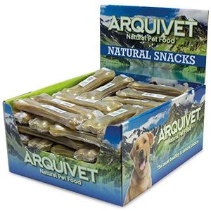 ARQUIVET Geperst bot van 100% natuurlijk rundleer, voor honden, 15 cm, complete doos met 50 stuks, 4000 g, natuurlijke snacks, lekkernijen, lekkernijen, hondenlekkernijen