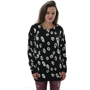 ESPRIT dames trui met luipaardpatroon, meerkleurig (black 001), XL